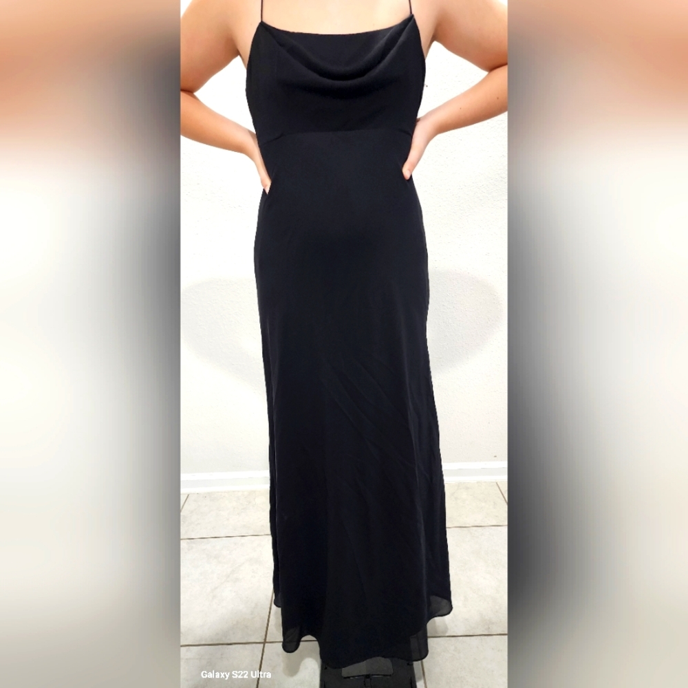 Classic long black dress